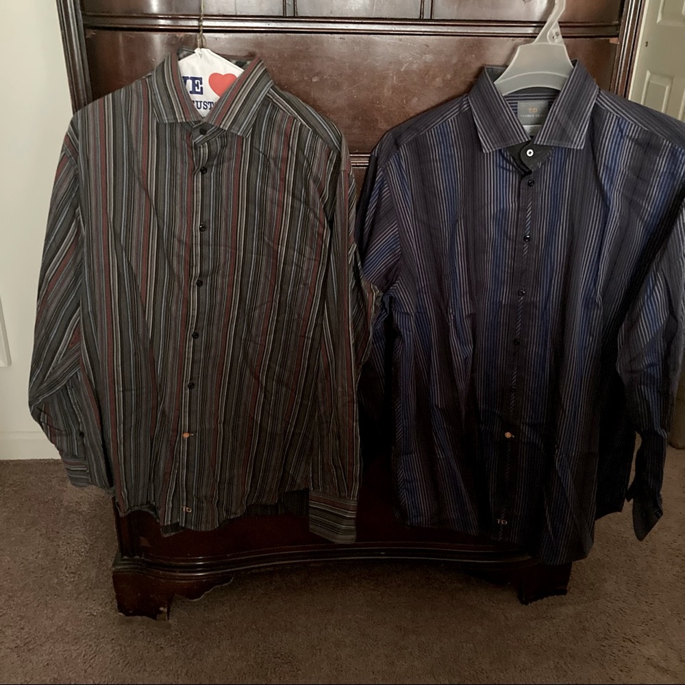 2 Thomas Dean Men’s button down shirts XL